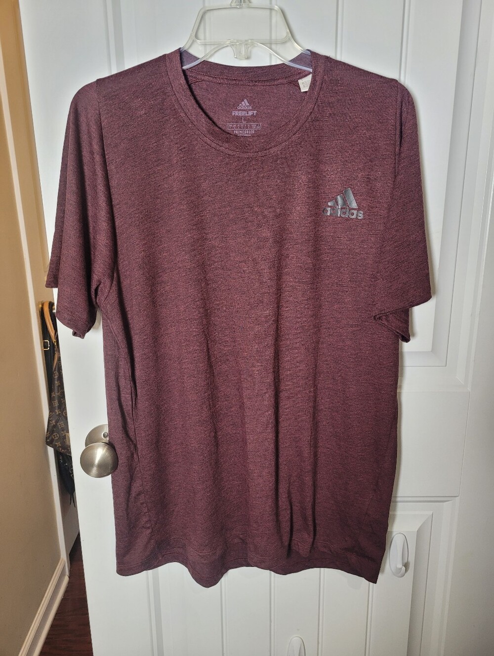 adidas Men's Maroon Heather Short Sleeve Performance Shirt